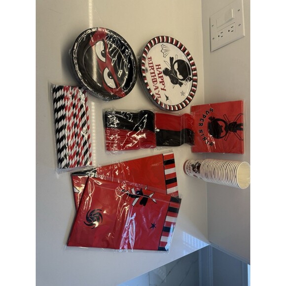 Ninja Birthday Party Supplies serves 24 Dinner Plates Dessert Plates Cups Napkin - Picture 5 of 12